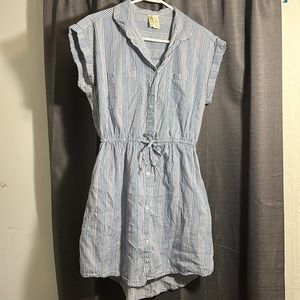 Stripped short-sleeve dress